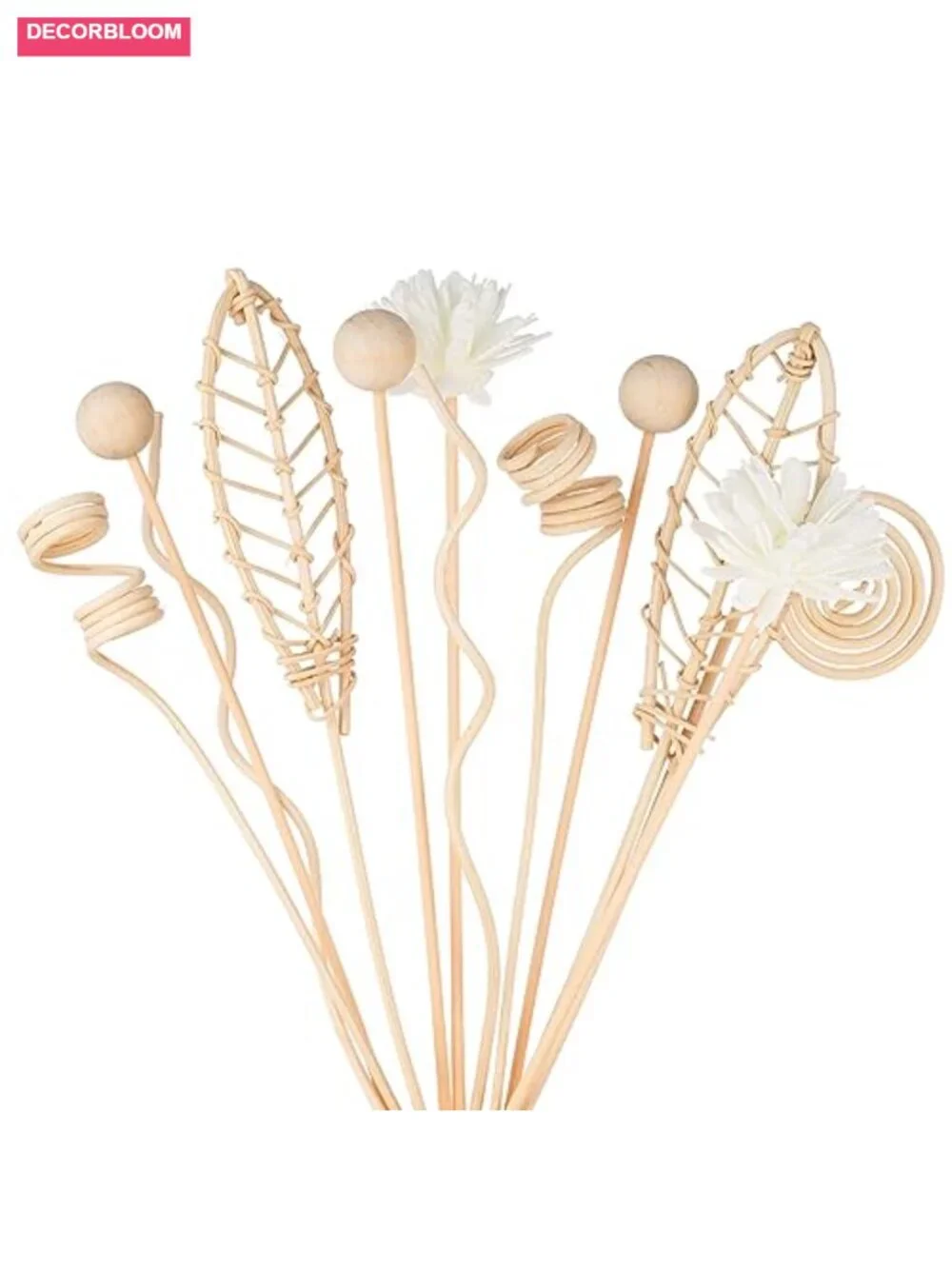 Rattan Reed Diffuser Sticks Set of 12 with Flowers Home Fragrance